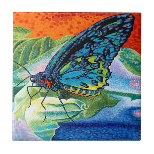 火のついた蝶II タイル (正面)