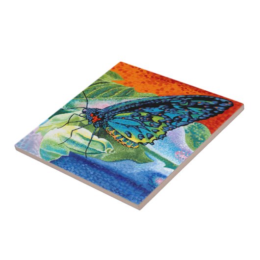 火のついた蝶II タイル (側面)