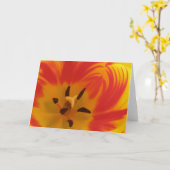 火のようなチューリップのグリーティングカード カード (黄色い花)