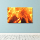 火のような焚き火 キャンバスプリント (インサイチュ (ウッドフロア))