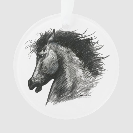 火のような野生の馬 オーナメント (正面)