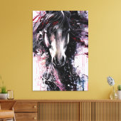火のような馬の抽象芸術のポートレート キャンバスプリント (インサイチュ (リビング))