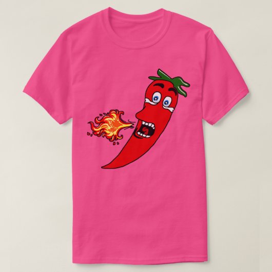 火のように熱い唐辛子 Tシャツ (デザイン正面)