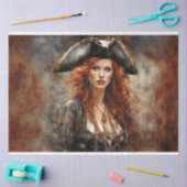 火のように赤毛の海賊の女王の切り離 薄葉紙 (クラフト)