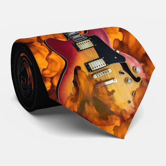 火のギター ネクタイ (ロール)