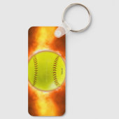 火のゲイの贈芸術的り物、滑りやすいジョーのソフトボール キーホルダー (裏面)