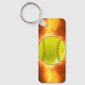 火のゲイの贈芸術的り物、滑りやすいジョーのソフトボール キーホルダー (正面)