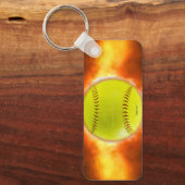 火のゲイの贈芸術的り物、滑りやすいジョーのソフトボール キーホルダー (正面)