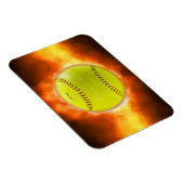 火のゲイの贈芸術的り物、滑りやすいジョーのソフトボール  マグネット (右側)