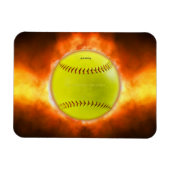 火のゲイの贈芸術的り物、滑りやすいジョーのソフトボール  マグネット (横)