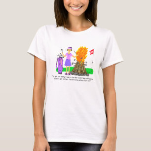 火のゴルフ漫画の女性Tシャツの鉄 Tシャツ