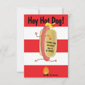 火のジャンピングホットキッズスクールバレンタインデーのカード サンキューカード (正面)