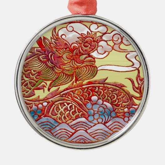 火のドラゴンのオーナメント メタルオーナメント (正面)