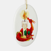 火のドラゴンのクリスマスのオーナメント セラミックオーナメント (右)