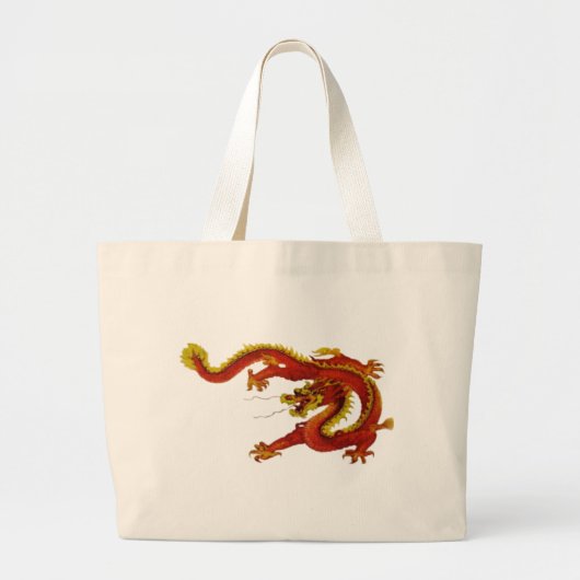 火のドラゴンのバッグ ラージトートバッグ (正面)