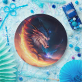 火のドラゴンの風景 ペーパープレート (パーティー)