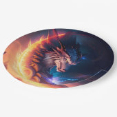 火のドラゴンの風景 ペーパープレート (アングル)