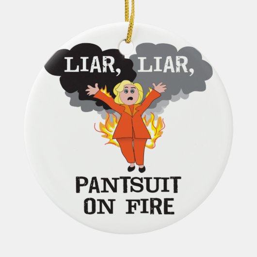 火のパンツスーツ セラミックオーナメント (正面)