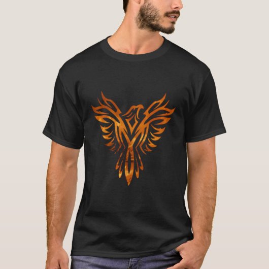 火のフェニックス神話の鳥が再び上昇生まれする Tシャツ (正面)