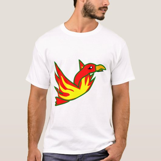 火のフェニックス鳥神話の火の鳥の炎 Tシャツ (正面)