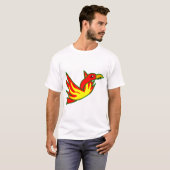 火のフェニックス鳥神話の火の鳥の炎 Tシャツ (正面フル)