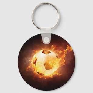 火のフットボールのサッカーボール キーホルダー