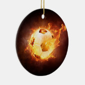 火のフットボールのサッカーボール セラミックオーナメント (右)