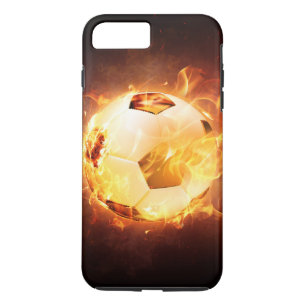 火のフットボールのサッカーボール iPhone 8 PLUS/7 PLUSケース