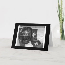 火のヘルメットおよび旗 カード