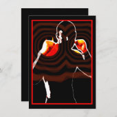 火のボクシングの握りこぶし 招待状 (正面/裏面)