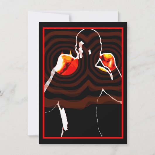 火のボクシングの握りこぶし 招待状 (正面)