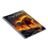 火のライオンの地獄の風景の燃え盛るマネアート ノートブック (右側)