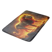 火のライオンの地獄の風景の燃え盛るマネアート バスマット (アングル)