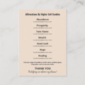 火のロゴ石けん及びろうそく製品レンジカード 名刺 (裏面)