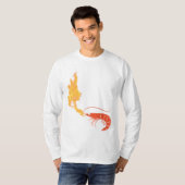 火の上でエビ Tシャツ (正面フル)