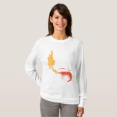 火の上にエビTシャツ Tシャツ (正面フル)