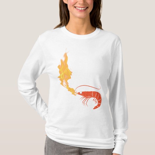 火の上にエビTシャツ Tシャツ (正面)