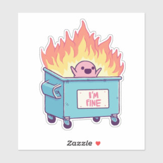 火の上にゴミ箱を置いて、私は素晴らし シール