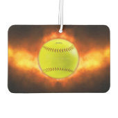 火の上に滑りやすいジョーのソフトボール炎のファイアボールラス カーエアーフレッシュナー (裏面)