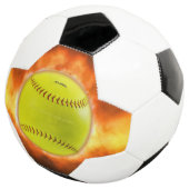 火の上に滑りやすいジョーのソフトボール炎のファイアボールラス サッカーボール (3/4)