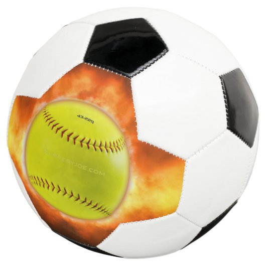 火の上に滑りやすいジョーのソフトボール炎のファイアボールラス サッカーボール (3/4)