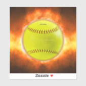 火の上に滑りやすいジョーのソフトボール炎のファイアボールラス シール (シート)