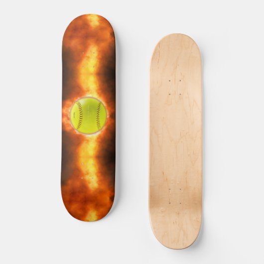 火の上に滑りやすいジョーのソフトボール炎のファイアボールラス スケートボード (正面)