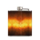 火の上に滑りやすいジョーのソフトボール炎のファイアボールラス フラスク (裏面)