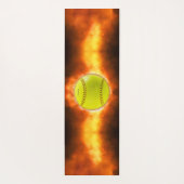 火の上に滑りやすいジョーのソフトボール炎のファイアボールラス ヨガマット (裏面)