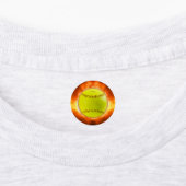 火の上に滑りやすいジョーのソフトボール炎のファイアボールラス ラベル (貼付)