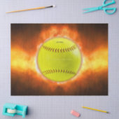 火の上に滑りやすいジョーのソフトボール炎のファイアボールラス 薄葉紙 (クラフト)