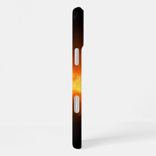 火の上に滑りやすいジョーのソフトボール炎のファイアボールラス iPhoneケース (右側面)