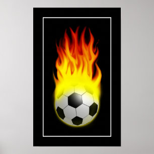 火の上に熱いサッカーボール – POSTER ポスター