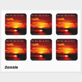 火の上に空を設定 – ステッやる気を起こさせるカー スクエアシール (シート)